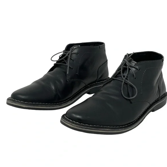 Steve Madden | Harken Black Leather Lace Up Chukka Boots - Picture 3 of 8
